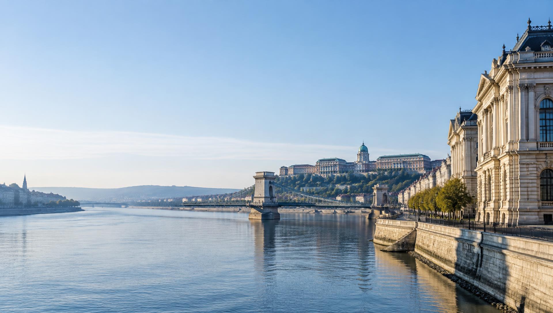 Budapest Duna-parti látképe